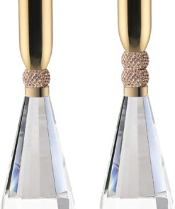 Candle Holder Crystal K9 Heavy Base for Table Decorations Christmas Party Wedding Halloween Décor Set of 2